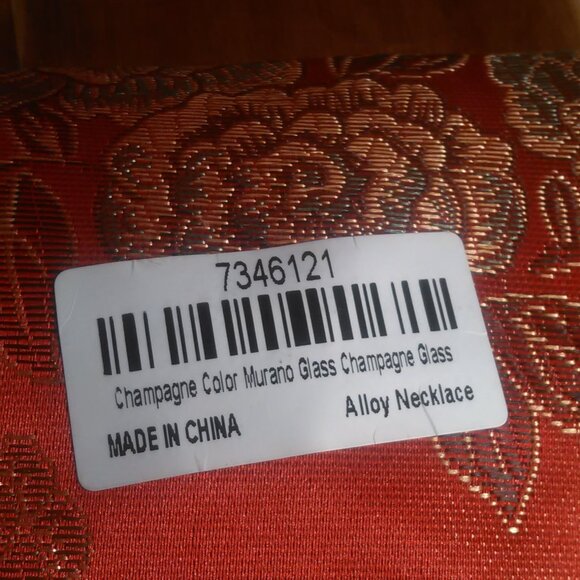 Champagne Color Murano Glass Beaded Silvertone Brass Necklace (20 to 22 Inch) - Picture 9 of 15